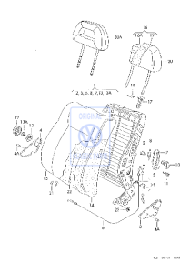 lewy uchwyt zwalniający oparcie odpowiedni do Beetle, Golf 4, Polo 9N i 9N2