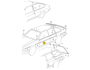 LISTWA OZDOBNA DRZWI PRAWY PRZÓD VW PASSAT B2