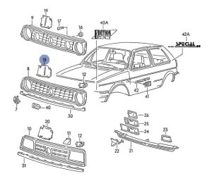 NAKŁADKA GRILA ATRAPY OSŁONA VW GOLF 2 JETTA 