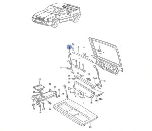 PRAWA LISTWA TYLNEJ SZYBY KLAPY VW CORRADO