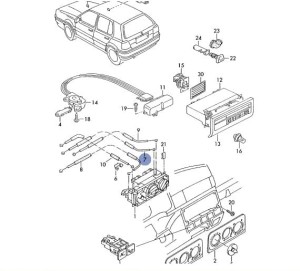 CIĘGNO KLAPY REGULACJI STERUJĄCEJ VW GOLF 3 VENTO