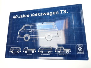 SZYLD BLASZANY VW T3 40-ROCZNICA PREZENT 60X40