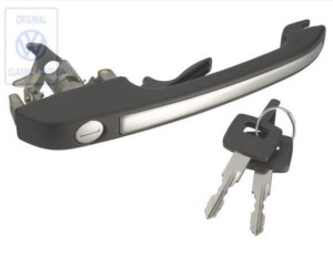 KLAMKA PRZÓD LEWY VW POLO MK1 +KLUCZE CHROM