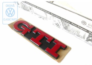 NAPIS GTI EMBLEMAT TYŁ KLAPA GOLF MK3 CZERWONY 