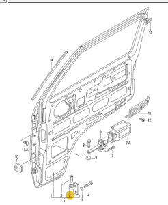 ZAWIAS DRZWI PRZÓD VW T3 TRANSPORTER